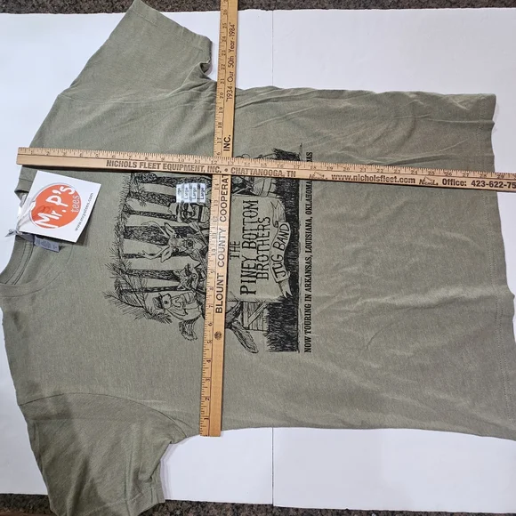 Piney Bottom Brothers Jug Band Mens L TShirt Olive Green New Bluegrass Music - Picture 3 of 10